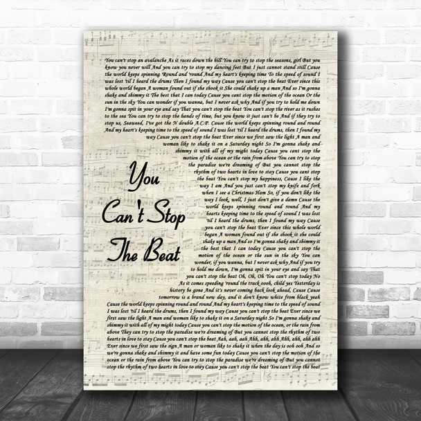 Hairspray You Can't Stop The Beat Vintage Script Song Lyric Print