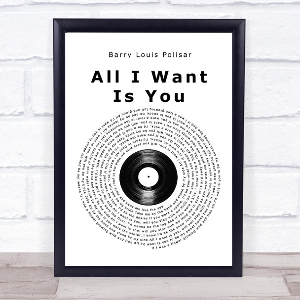 All I Want Is You Barry Louis Polisar Vinyl Record Song Lyric Print