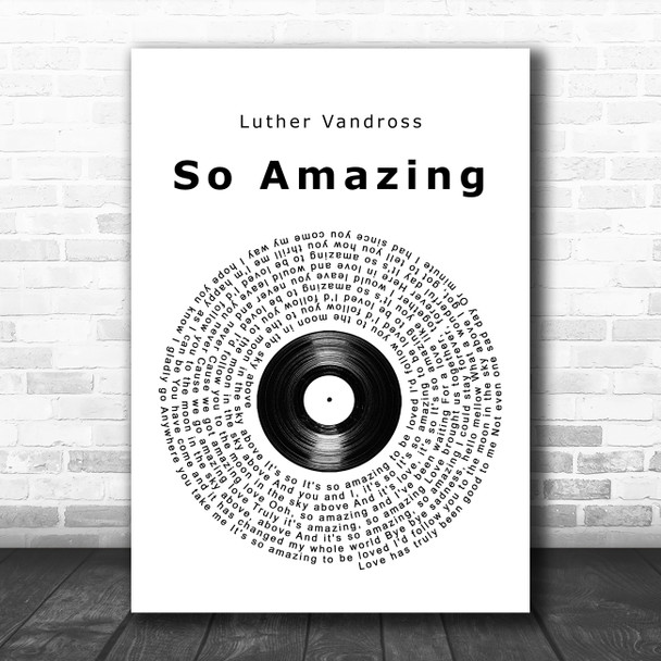 Luther Vandross So Amazing Vinyl Record Song Lyric Print