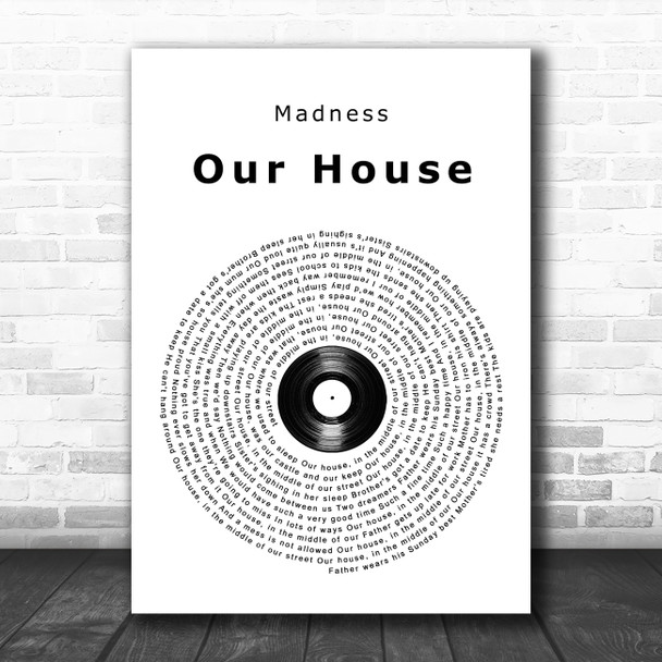 Madness Our House Vinyl Record Song Lyric Print