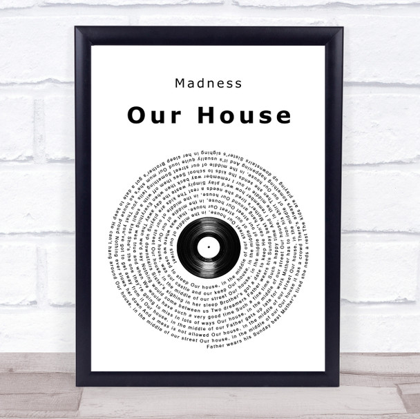 Madness Our House Vinyl Record Song Lyric Print