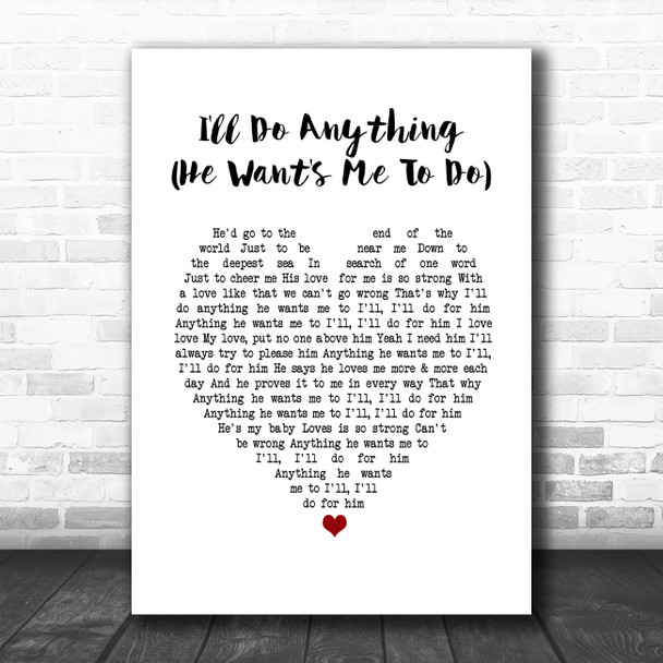 DORIS TROY I'll Do Anything (He Want's Me To Do) White Heart Song Lyric Print