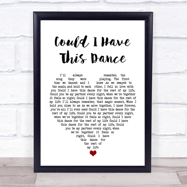 Foster and Allen Could I Have This Dance White Heart Song Lyric Print