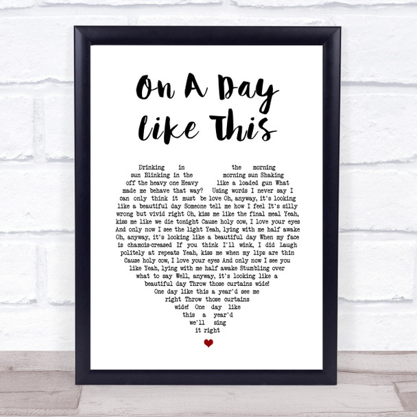 Elbow On A Day Like This White Heart Song Lyric Print