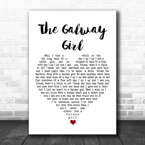 Sharon Shannon The Galway Girl White Heart Song Lyric Print