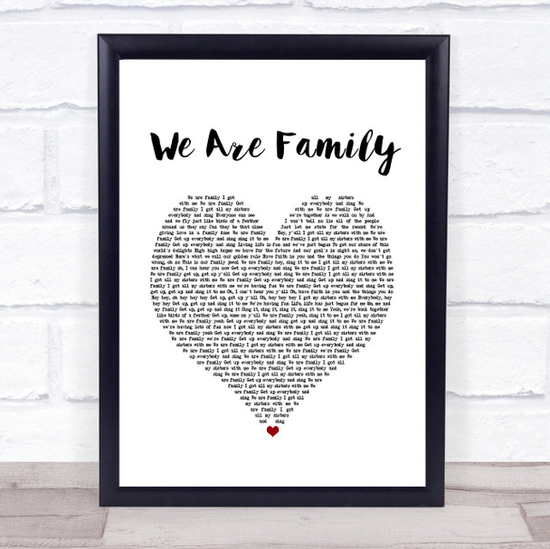 Sister Sledge We Are Family White Heart Song Lyric Print