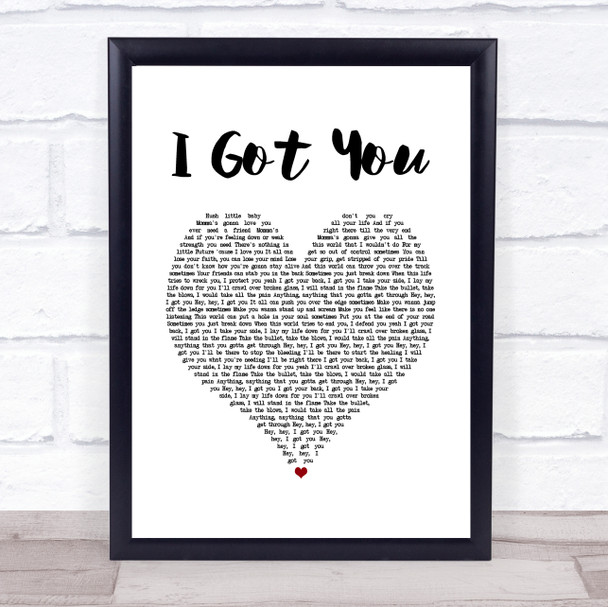 Ciara I Got You White Heart Song Lyric Print