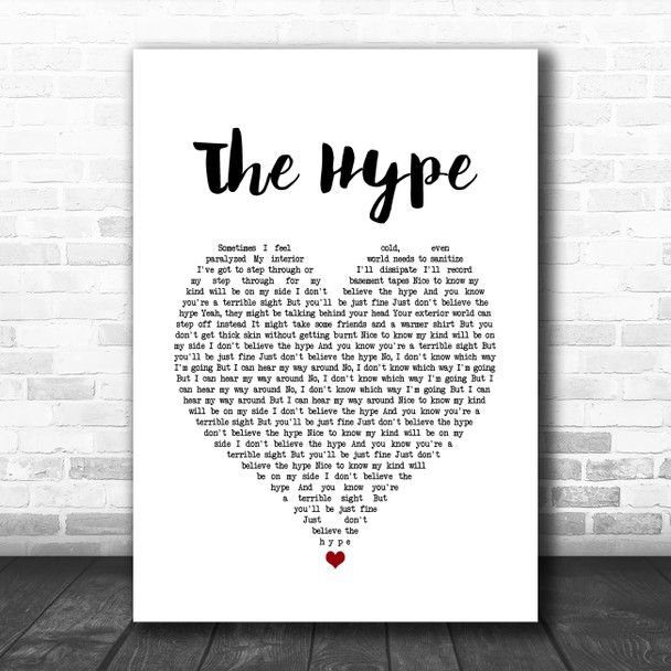 twenty one pilots The Hype White Heart Song Lyric Print