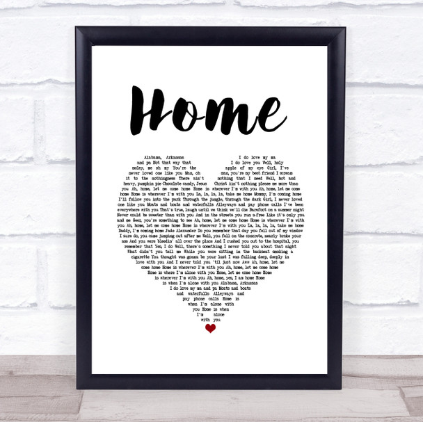 Edward Sharpe & The Magnetic Zeros Home White Heart Song Lyric Print