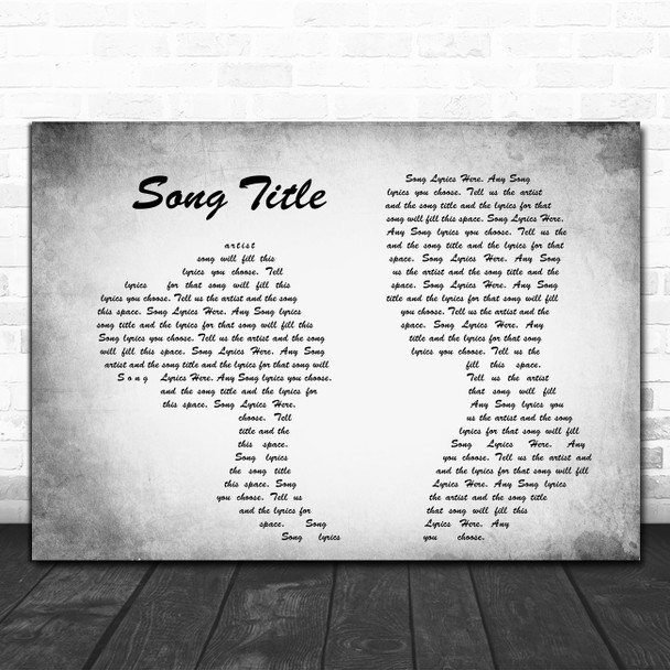 Any Song Lyrics Custom Grey Landscape Couple Personalized Lyrics