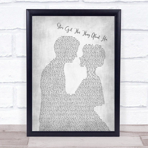 Chris Young She's Got This Thing About Her Man Lady Bride Groom Wedding Grey Song Lyric Quote Music Print