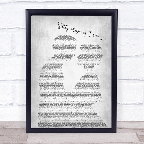 The Congregation Softly whispering I love you Man Lady Bride Groom Wedding Grey Song Lyric Quote Music Print