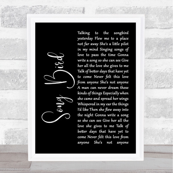 Oasis Song Bird Black Script Song Lyric Music Wall Art Print