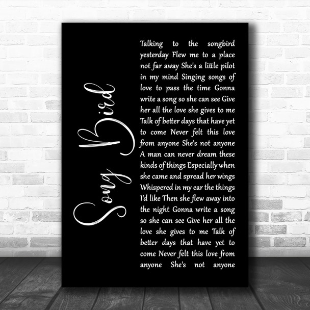 Oasis Song Bird Black Script Song Lyric Music Wall Art Print