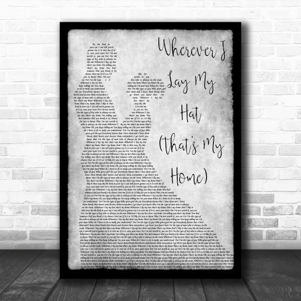 Paul Young Wherever I Lay My Hat (That's My Home) Grey Man Lady Dancing Song Lyric Quote Music Print