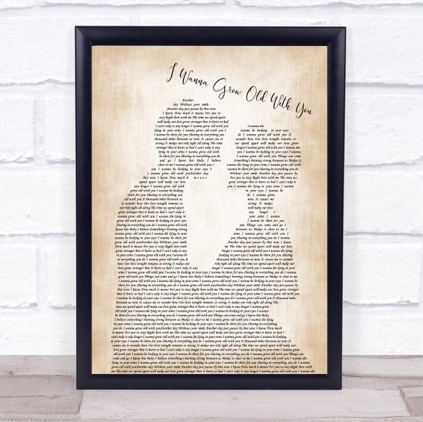 Westlife I Wanna Grow Old With You Man Lady Bride Groom Wedding Song Lyric Quote Music Print