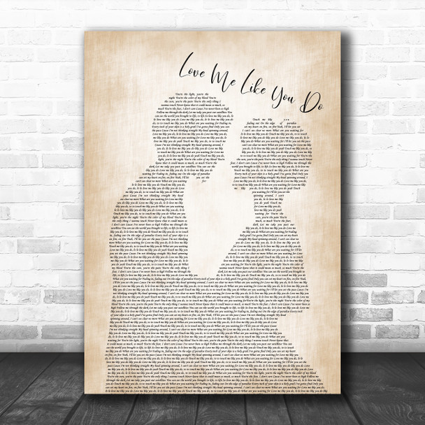 Ellie Goulding Love Me Like You Do Man Lady Bride Groom Wedding Song Lyric Quote Music Print