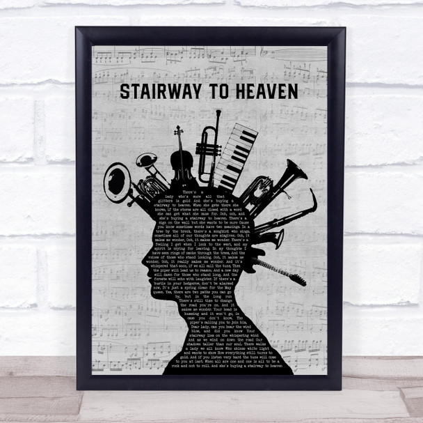 Led Zeppelin Stairway To Heaven Musical Instrument Mohawk Song Lyric Quote Music Print
