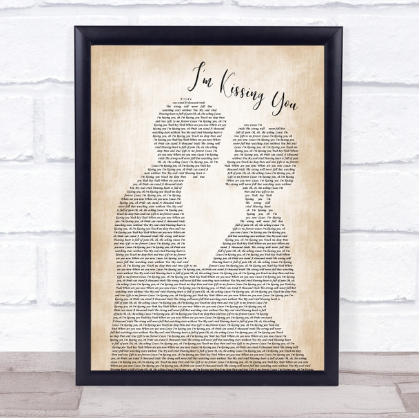 Des'ree I'm Kissing You Man Lady Bride Groom Wedding Song Lyric Quote Music Print