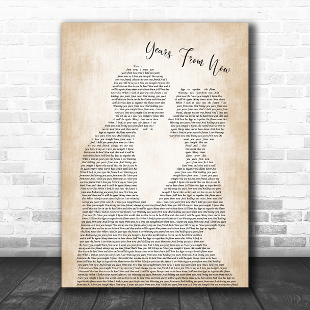 Dr Hook Years From Now Man Lady Bride Groom Wedding Song Lyric Quote Music Print