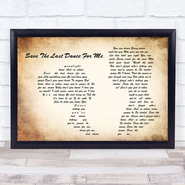 The Drifters Save The Last Dance For Me Man Lady Couple Song Lyric Quote Music Print