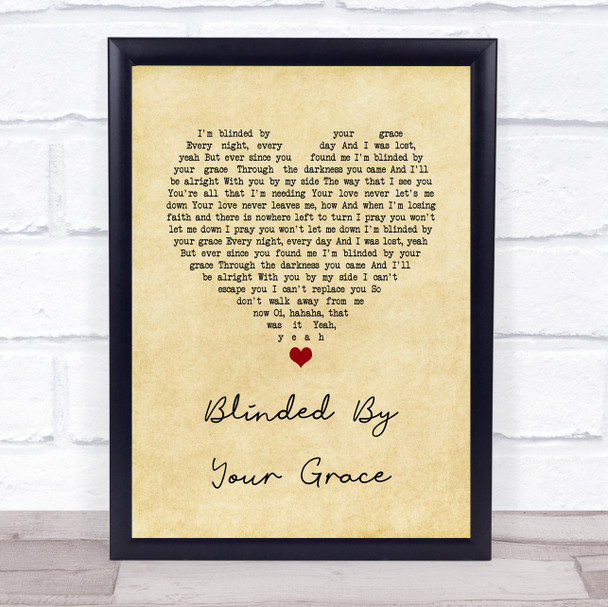 Stormzy Blinded By Your Grace, Pt. 1 Vintage Heart Song Lyric Quote Music Print Stormzy Blinded By Your Grace, Pt. 1 Vintage Heart Song Lyric Quote Music Print