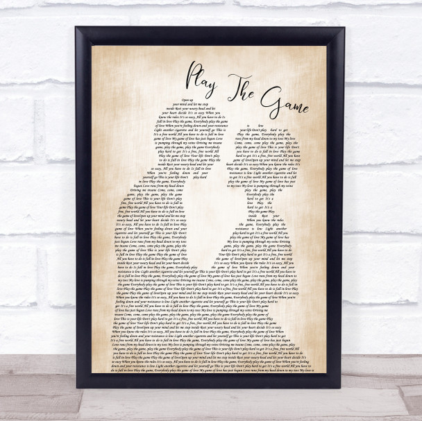 Queen Play The Game Man Lady Bride Groom Wedding Song Lyric Quote Music Print