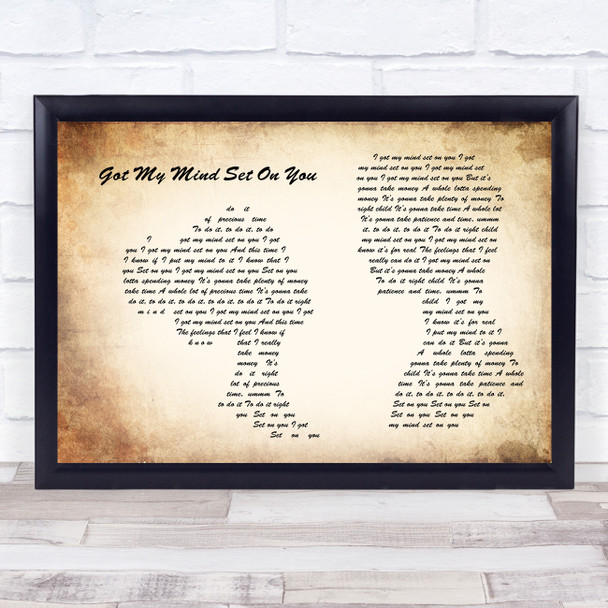 George Harrison Got My Mind Set On You Man Lady Couple Song Lyric Quote Music Print
