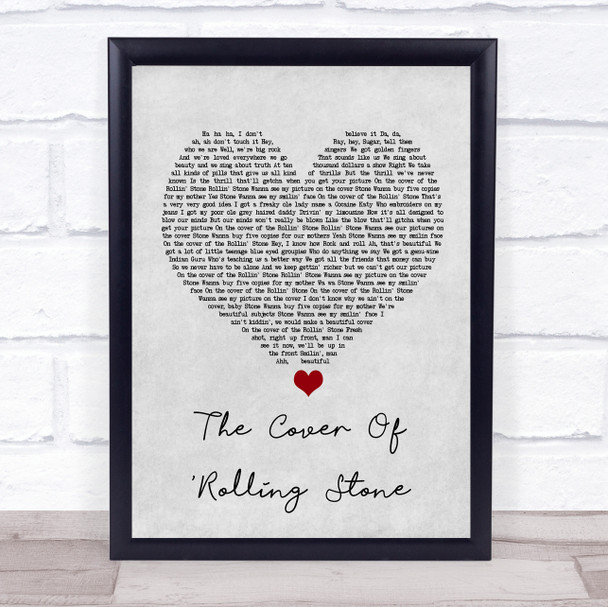 Dr. Hook The Cover Of 'Rolling Stone Grey Heart Song Lyric Quote Music Print
