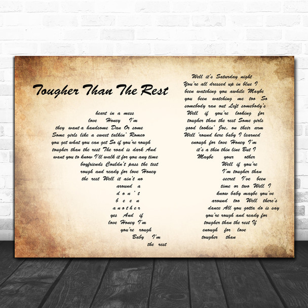 Bruce Springsteen Tougher Than The Rest Man Lady Couple Song Lyric Quote Music Print