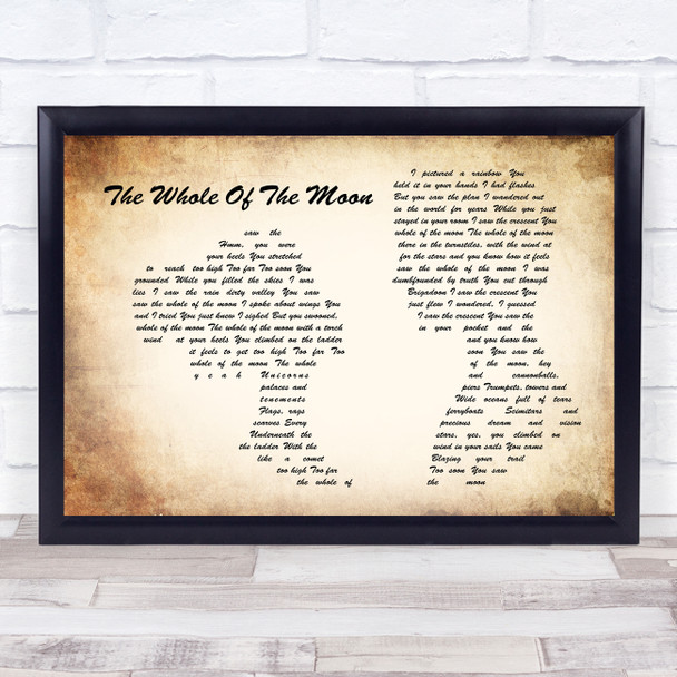 The Waterboys The Whole Of The Moon Man Lady Couple Song Lyric Quote Music Print