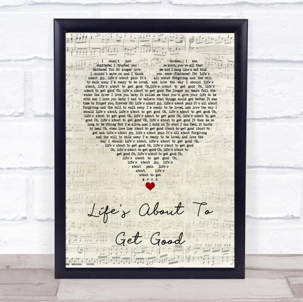 Shania Twain Life's About To Get Good Script Heart Song Lyric Quote Music Print