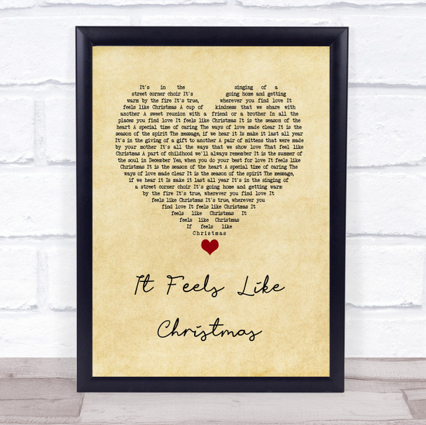 The Muppets It Feels Like Christmas Vintage Heart Song Lyric Quote Music Print