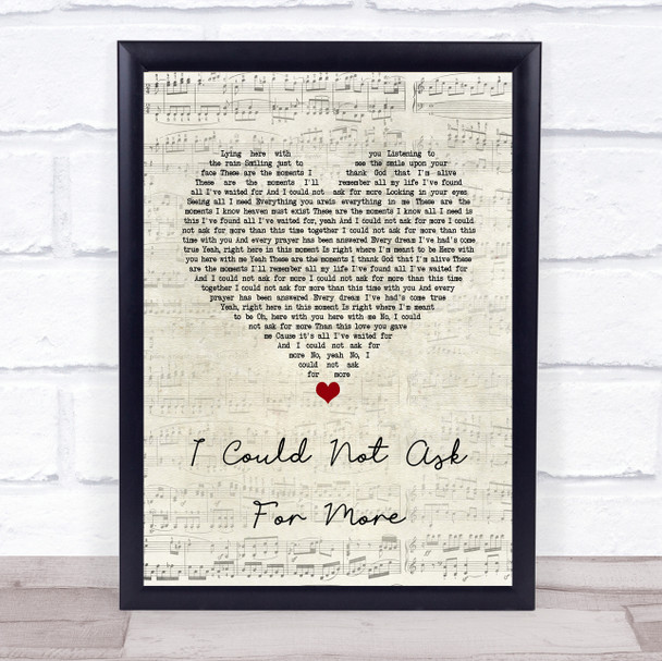 Sara Evans I Could Not Ask For More Script Heart Song Lyric Quote Music Print