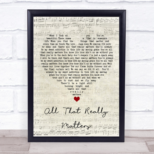 Richie Sambora All That Really Matters Script Heart Song Lyric Quote Music Print