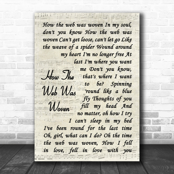 Elvis Presley How The Web Was Woven Vintage Script Song Lyric Quote Music Print