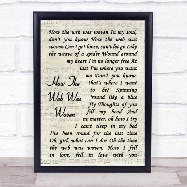 Elvis Presley How The Web Was Woven Vintage Script Song Lyric Quote Music Print