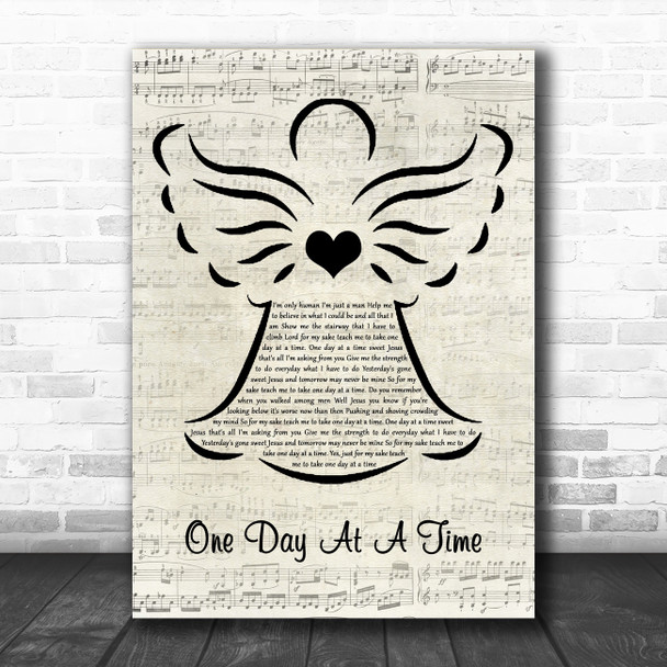Merle Haggard One Day At A Time Music Script Angel Song Lyric Quote Music Print