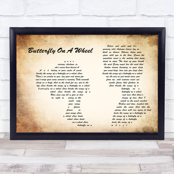 The Mission Butterfly On A Wheel Man Lady Couple Song Lyric Quote Music Print