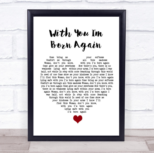 Billy Preston & Syreeta With You I'm Born Again White Heart Song Lyric Quote Music Print