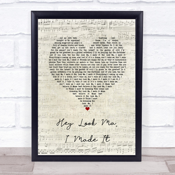 Panic! At The Disco Hey Look Ma, I Made It Script Heart Song Lyric Quote Music Print