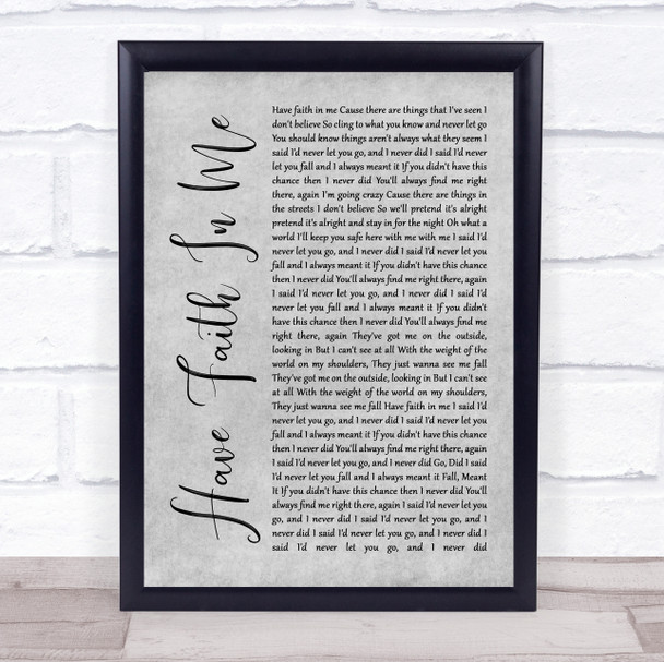 A Day To Remember Have Faith In Me Grey Rustic Script Song Lyric Quote Music Print A Day To Remember Have Faith In Me Grey Rustic Script Song Lyric Quote Music Print
