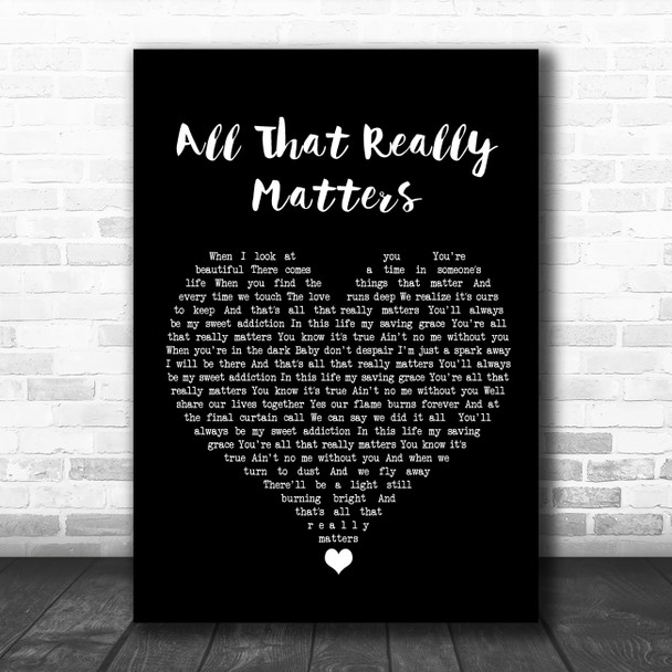 Richie Sambora All That Really Matters Black Heart Song Lyric Quote Music Print