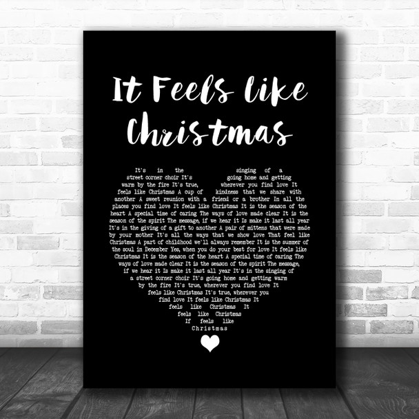 The Muppets It Feels Like Christmas Black Heart Song Lyric Quote Music Print