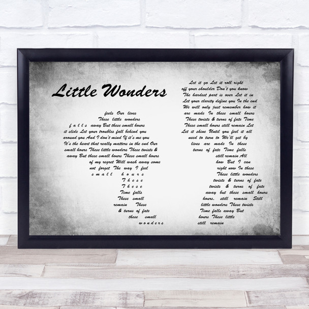 Rob Thomas Little Wonders Man Lady Couple Grey Song Lyric Quote Music Print