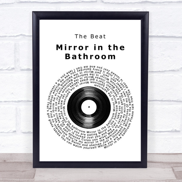 The Beat Mirror in the Bathroom Vinyl Record Song Lyric Quote Music Print