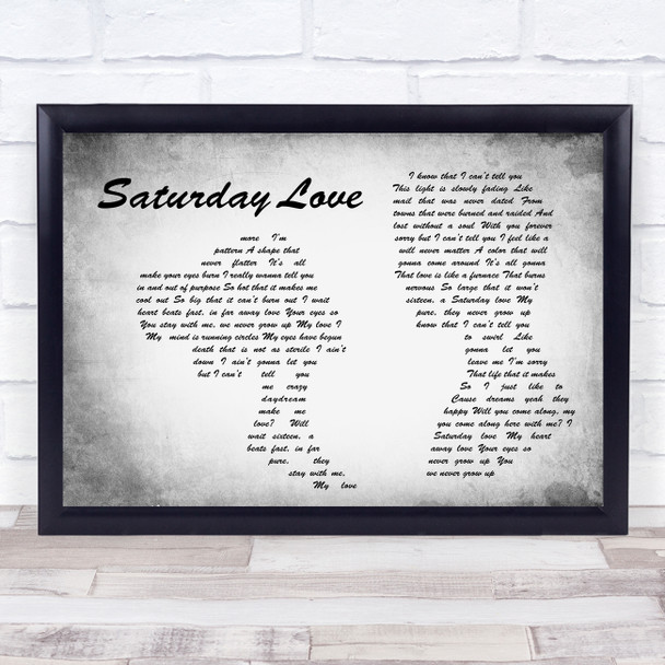 Angels & Airwaves Saturday Love Man Lady Couple Grey Song Lyric Quote Music Print