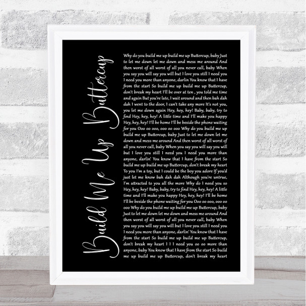 The Foundations Build Me Up Buttercup Black Script Song Lyric Quote Music Print