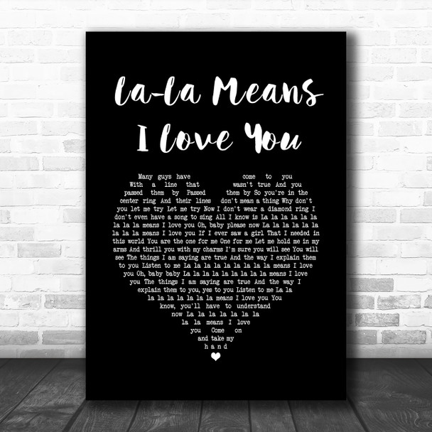 The Delfonics La-La Means I Love You Black Heart Song Lyric Quote Music Print