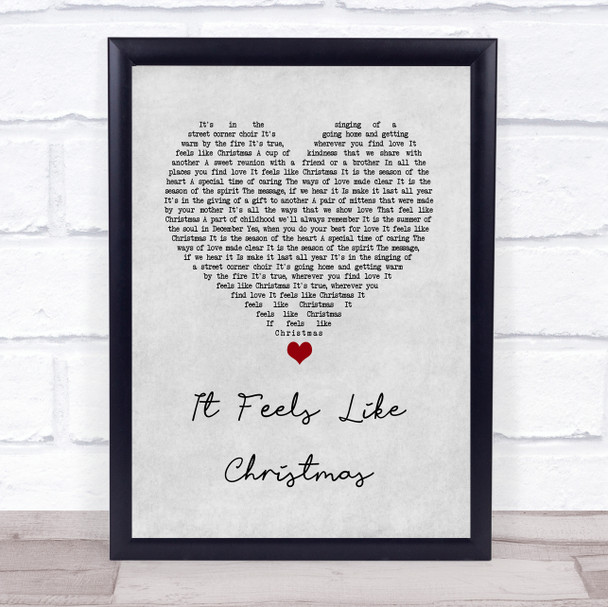 The Muppets It Feels Like Christmas Grey Heart Song Lyric Quote Music Print